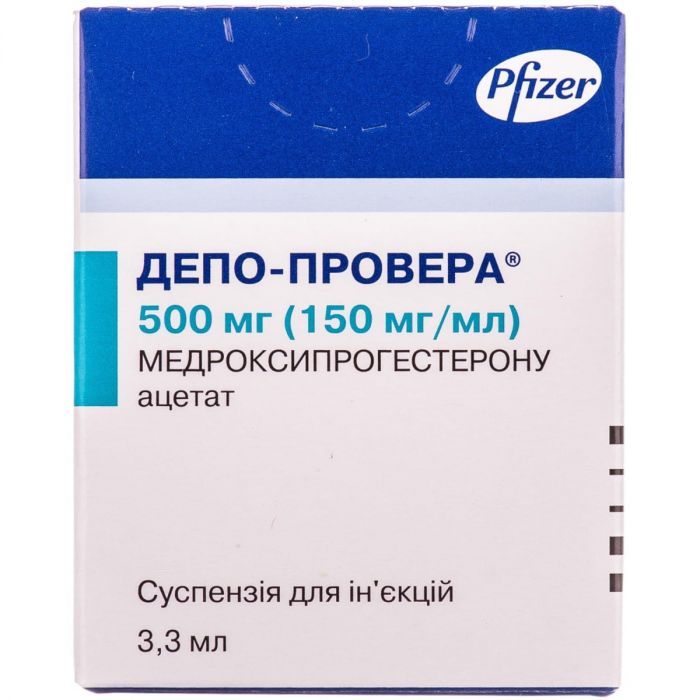 Депо-Провера 500 мг (150 мг/мл) суспензія для ін`єкцій 3, 3 мл флакон №1 купити