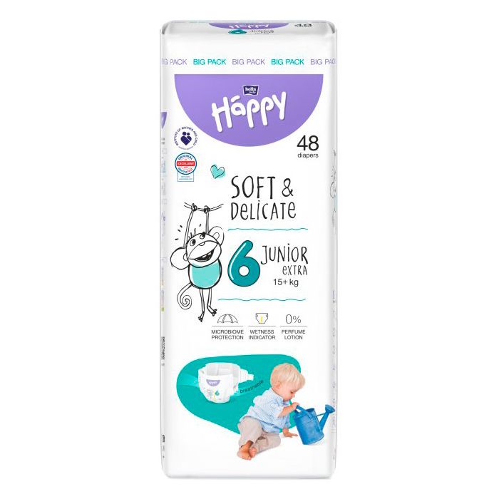 Підгузки Happy (Хеппі) Junior Extra, р.6 (15+ кг) №48 недорого