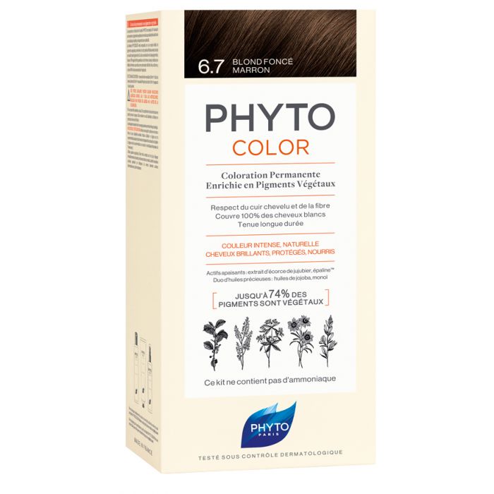 Крем-фарба для волосся Phytocolor Тон 6.7 (темно-русий каштановий) ADD