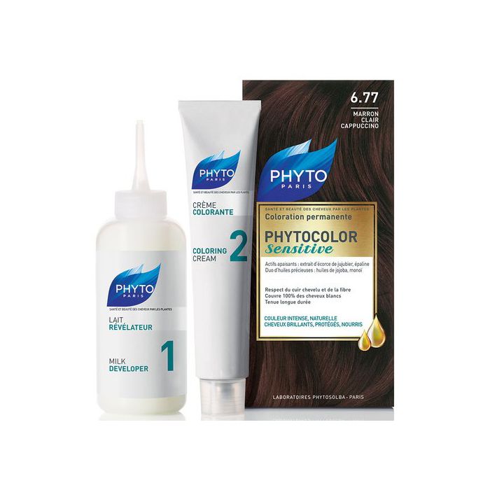Фарба для волосся Phyto Phytocolor Sensitive світло-каштановий капучино 6.77 ціна