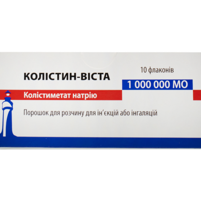 Колістин-Віста 1000000 МО порошок для розчину для ін'єкцій або інгаляцій флакон №10 ADD