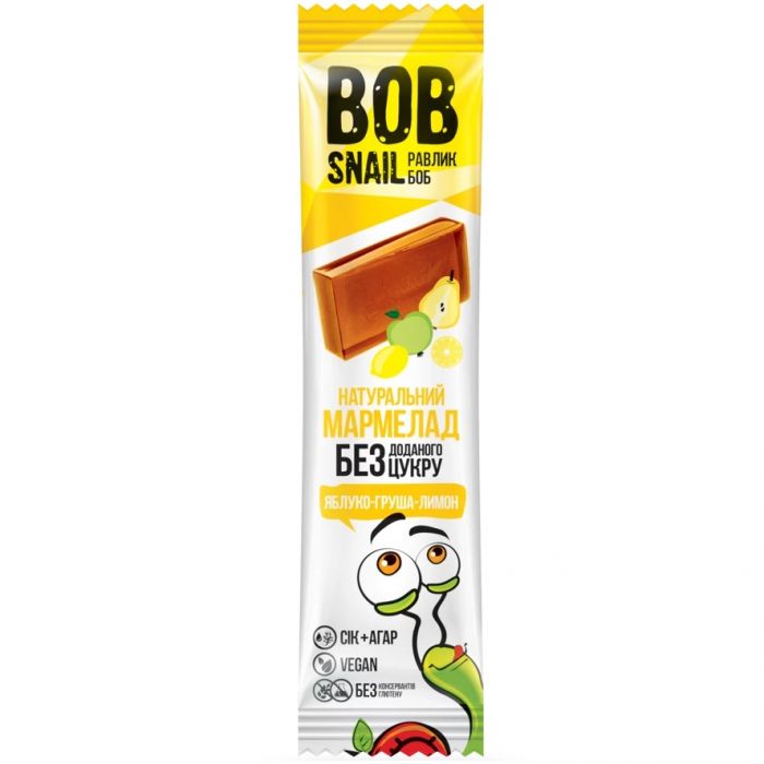 Натуральний мармелад Bob Snail (Равлик Боб) яблуко-груша-лимон 38 г замовити