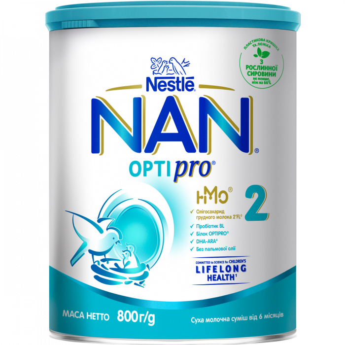 Суміш молочна Nestle NAN OptiPro 2, від 6 місяців, 800 г фото