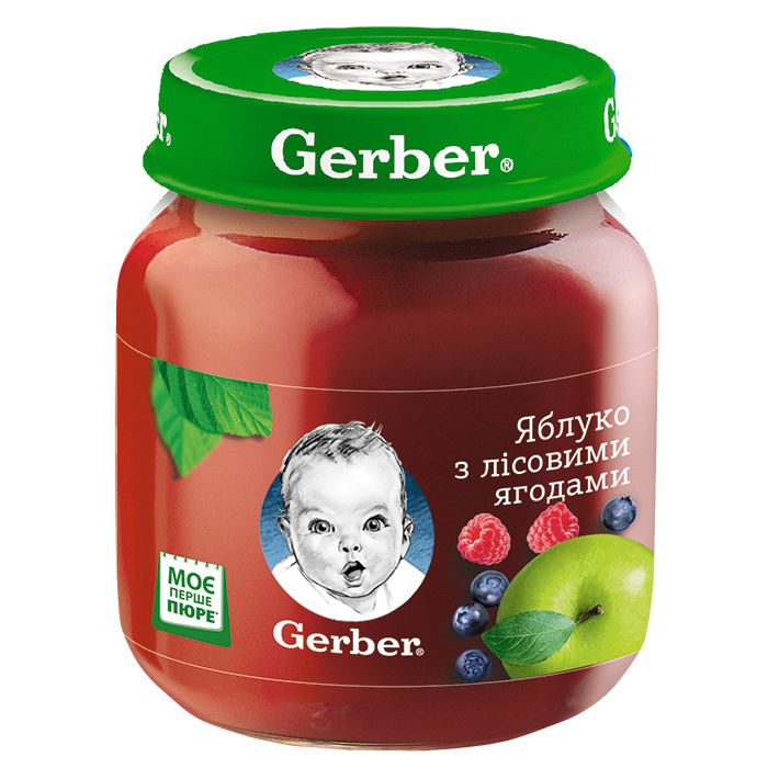 Пюре Gerber яблуко з лісовими ягодами (з 6 місяців), 130 г в аптеці