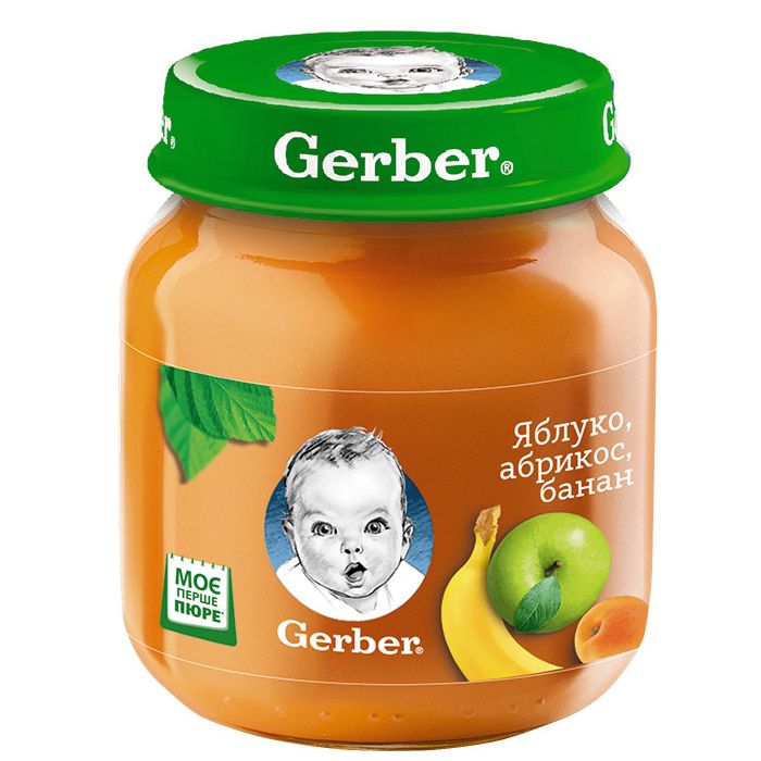 Пюре Gerber яблуко, абрикос, банан (з 6 місяців) 130 г ADD