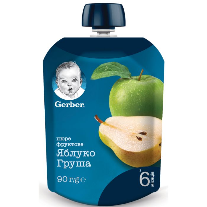 Пюре Gerber яблуко і груша (з 6 місяців) 90 г в аптеці