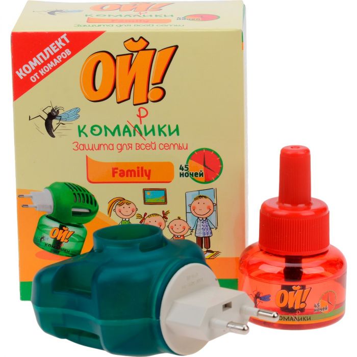 Комплект Ой! Комарики Family електрофумігатор + рідина від комарів, 30 мл ADD