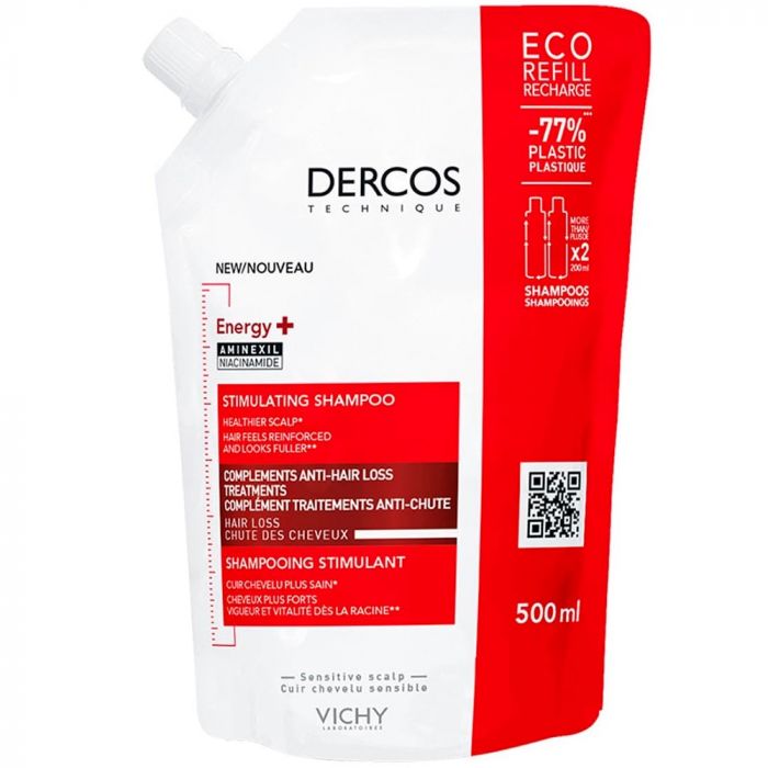 Шампунь Vichy Dercos Energy+ тонізуючий з амінексилом та ніацинамідом для боротьби з випадінням волосся 500 мл фото