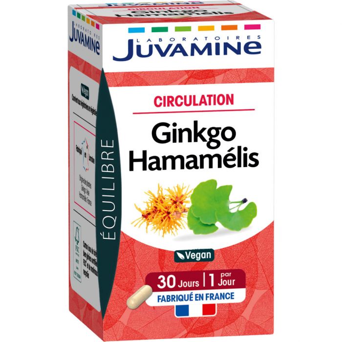 Juvamine (Жувамін) Гінкго + гамамеліс Циркуляція капсули №30 замовити