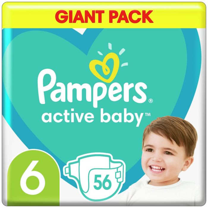 Підгузка Pampers Active Baby Giant, р.6 (13-18 кг) 56 шт. ціна