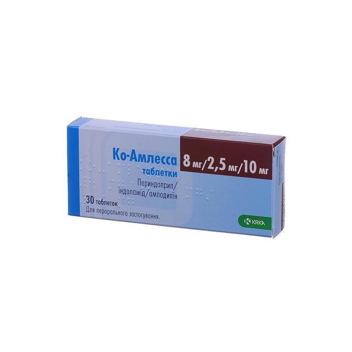 Ко-амлесса 8 мг/2,5 мг/10 мг таблетки №30 в аптеці