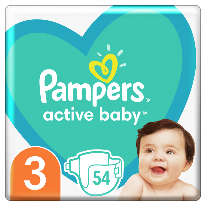 Подгузники Pampers Active Baby Размер 3 (6-10 кг) 54 шт цена