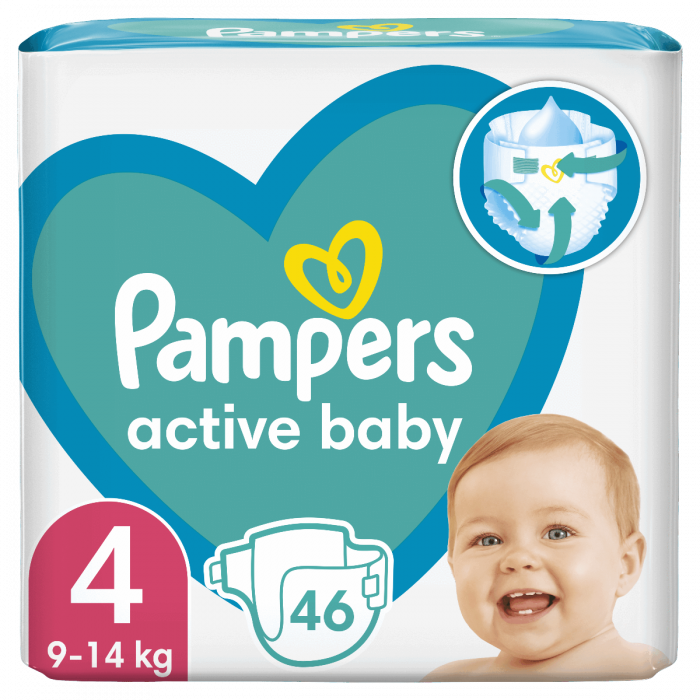 Підгузки Pampers Active Baby розмір 4 (9-14 кг) 46 шт замовити