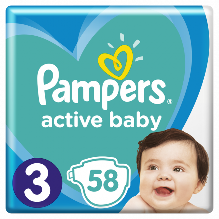 Підгузки Pampers Active Baby-Dry Midi р.3 (6-10 кг) 58 шт недорого