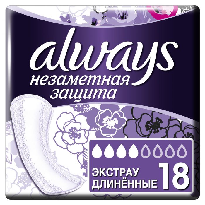 Прокладки Always щоденні гігієнічні Непомітний Захист Екстрадовгі Single 18 шт ADD