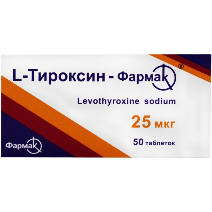 L-тироксин 25 мкг таблетки №50  в аптеці