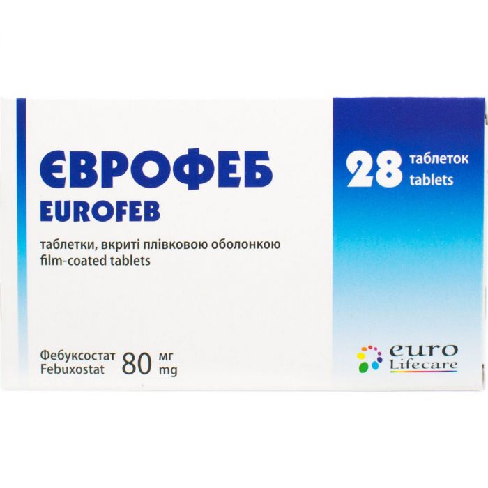 Єврофеб 80 мг таблетки №28 недорого