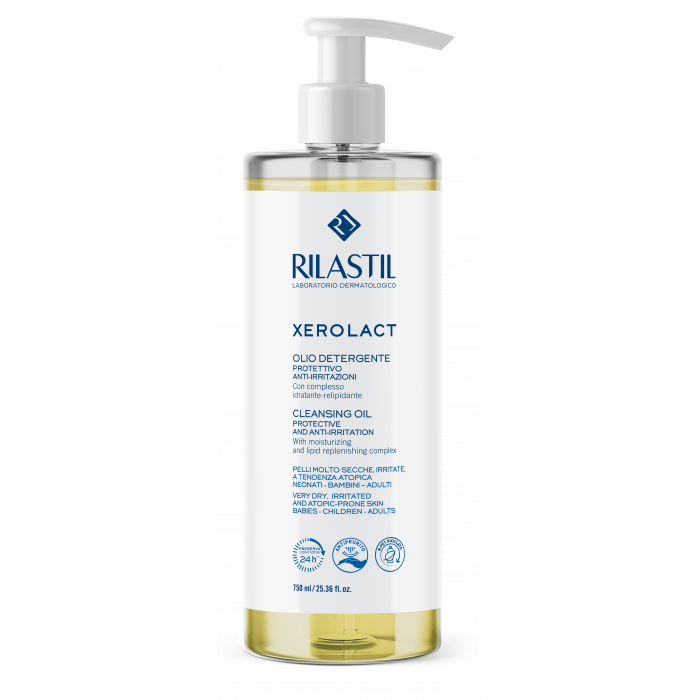 Олія Rilastil Xerolact очищуюча для шкіри обличчя і тіла схильної до атопії і подразненням 750 мл замовити