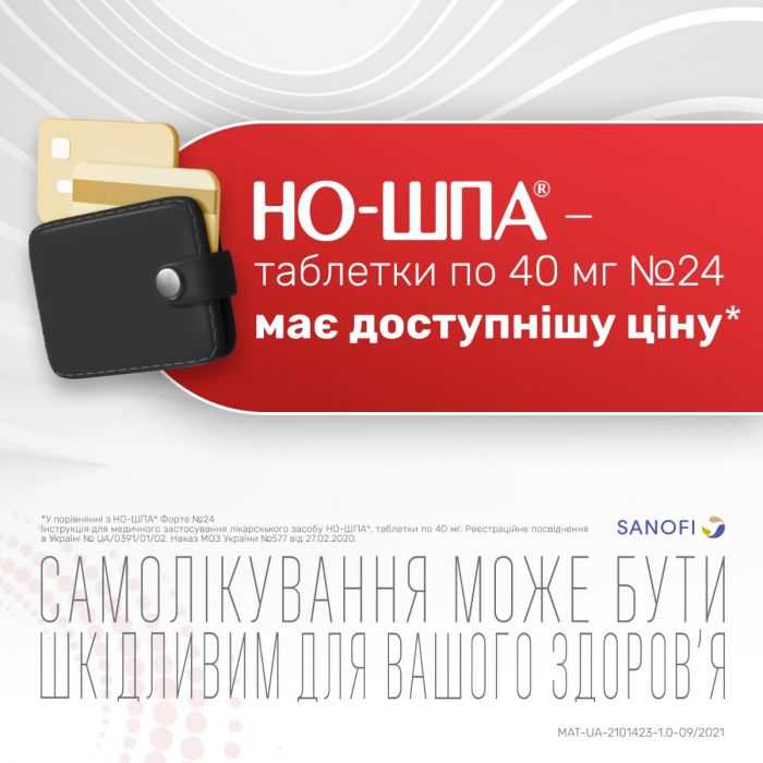 Но-шпа 40 мг таблетки №24