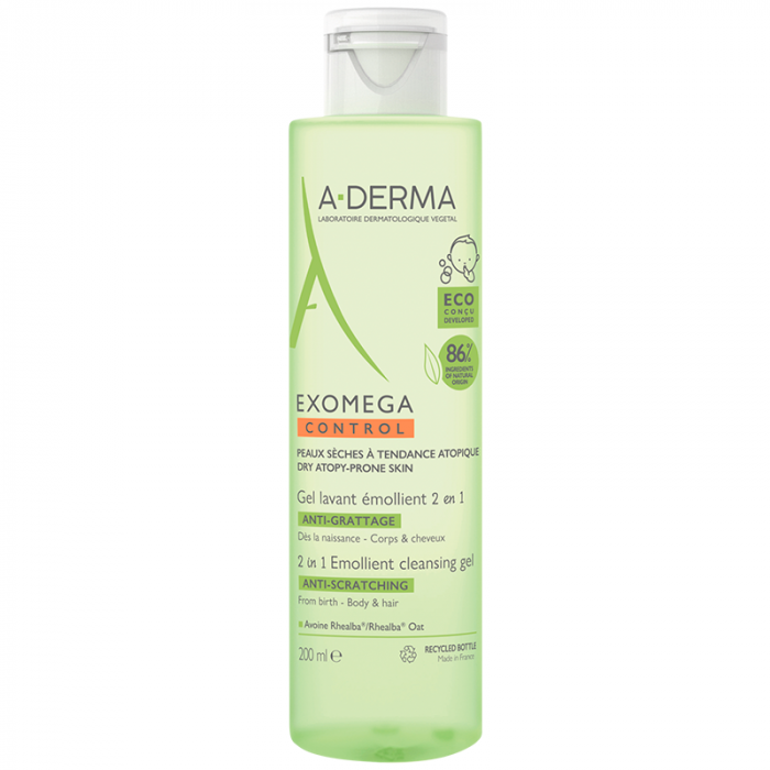 Гель-емолент A-Derma Exomega Control 2в1 200 мл - фото №1 Гель-емолент A-Derma Exomega Control 2в1 200 мл купити