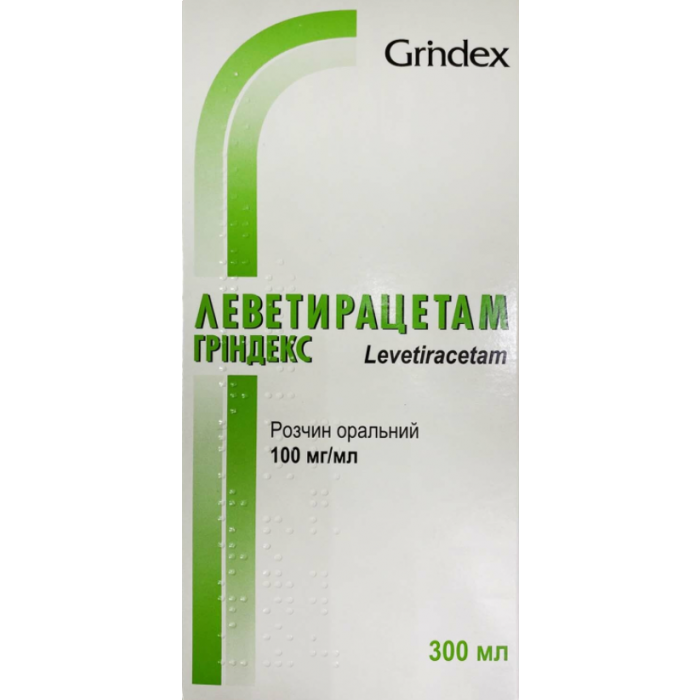 Леветирацетам Гріндекс 100 мг/мл розчин оральний 300 мл №1 в аптеці