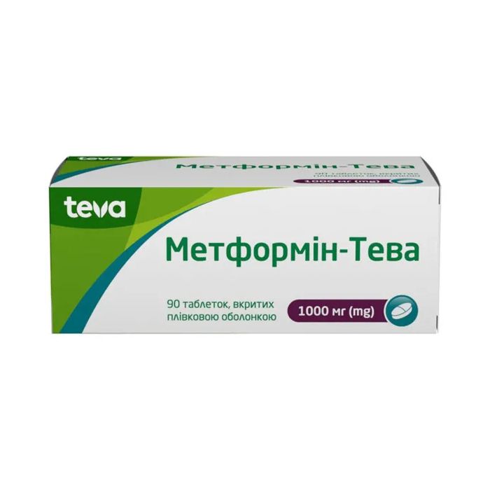 Метформін-Тева 1000 мг таблетки №90 замовити