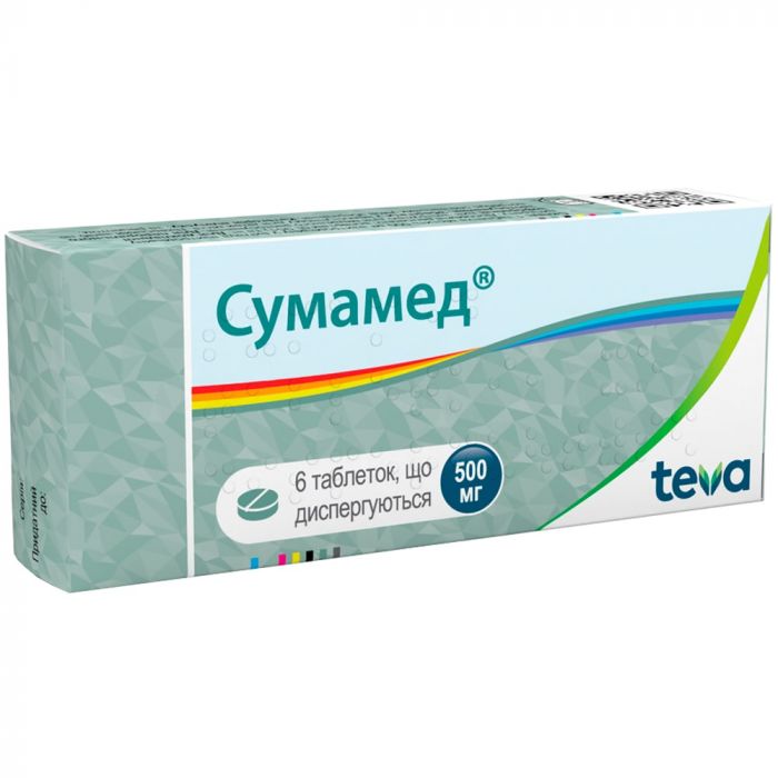 Сумамед 500 мг таблетки дисперг №6 ADD