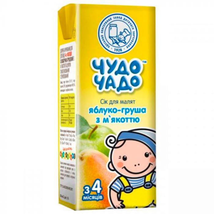 Сік Чудо-Чадо Яблучно-грушовий з м'якоттю з 4 місяців 200 мл замовити