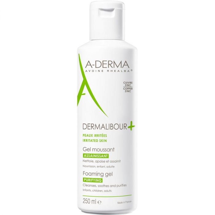 Гель A-Derma Dermalibour+ антибактеріальний пінистий для очищення роздратованої шкіри обличчя і тіла 250 мл купити