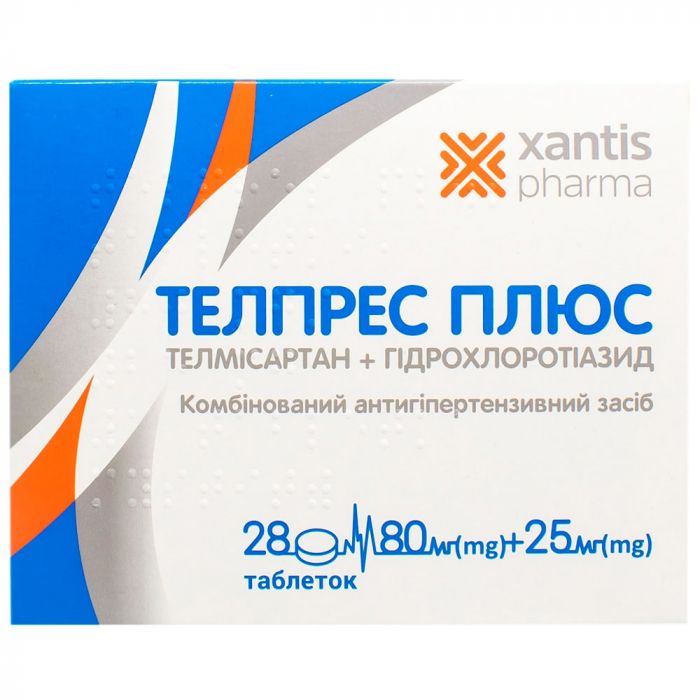 Телпрес плюс 80 мг/25 мг таблетки №28 в Україні