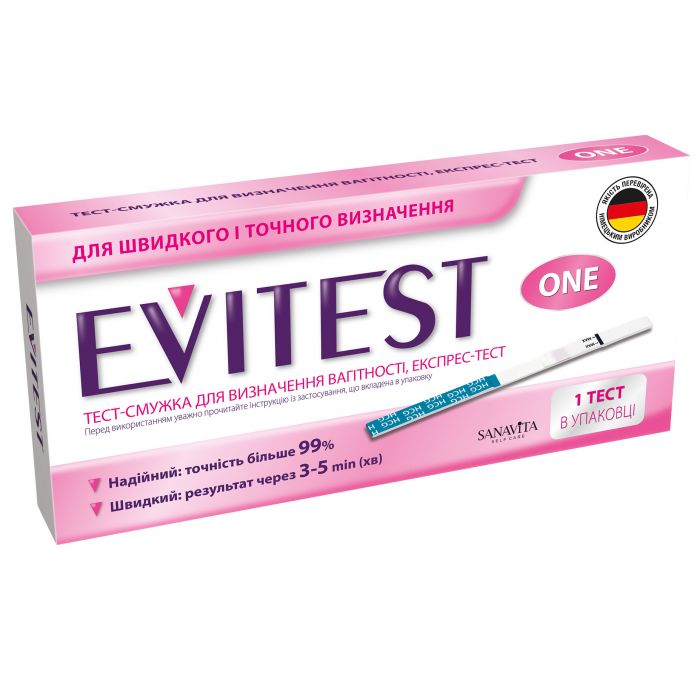 Тест для визначення вагітності Evitest One №1 в Україні