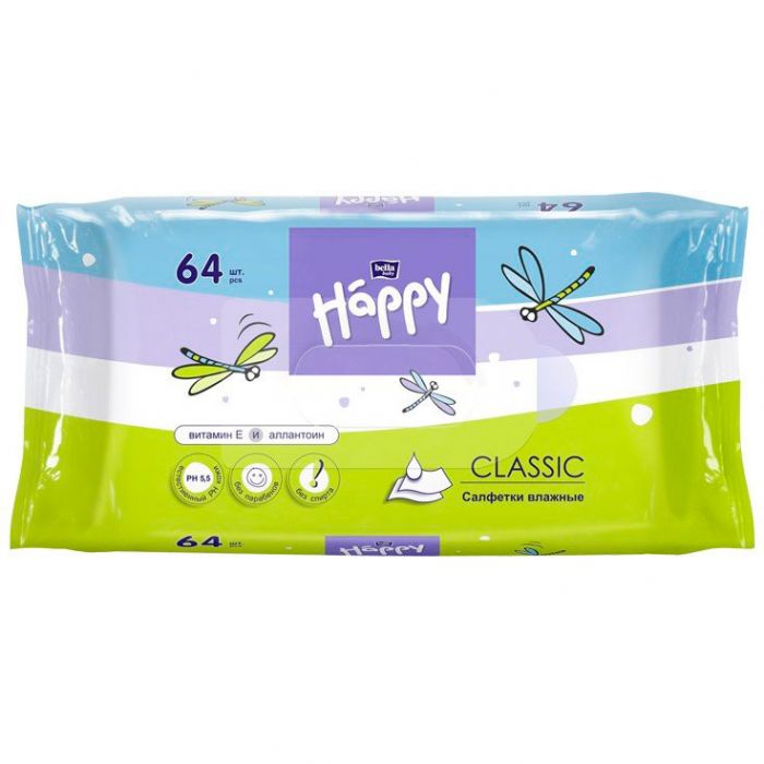 Вологі серветки для дітей Happy Classic, 64 шт. ADD