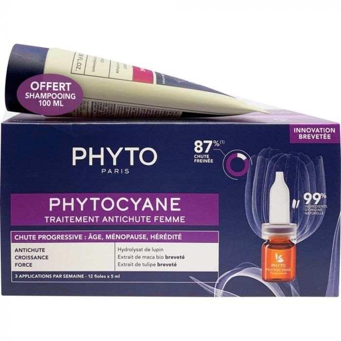 Набір Phyto Phytocyane Progressive (Засіб проти випадіння волосся 12 х 5 мл + Шампунь 100 мл) купити