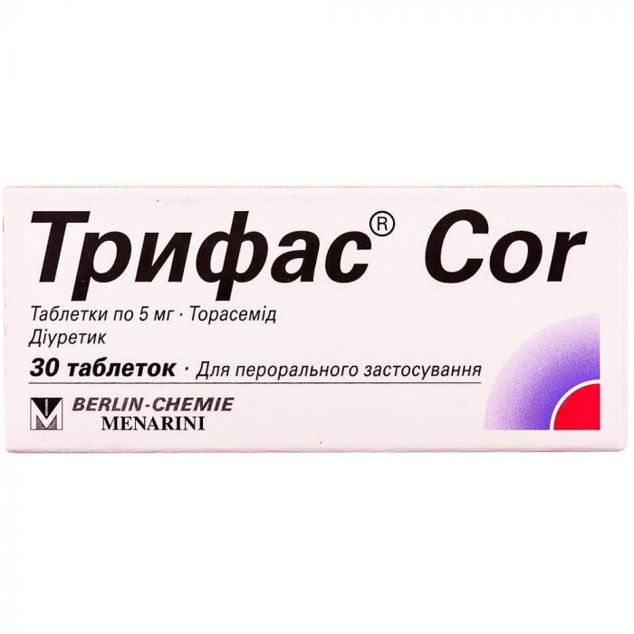 Трифас Cor 5 мг таблетки №30 в Украине