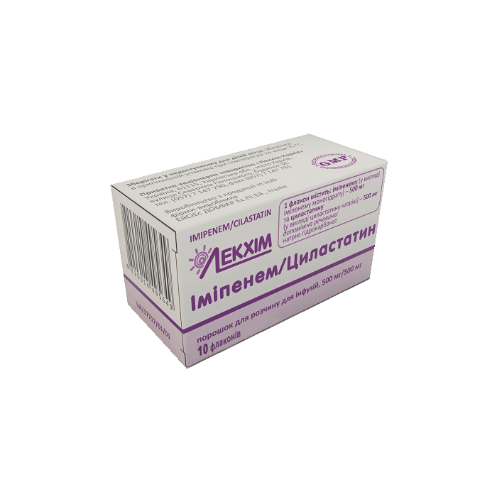 Имипенем/Циластатин 500 мг/500 мг порошок для раствора для инфузий флакон №10 в интернет-аптеке