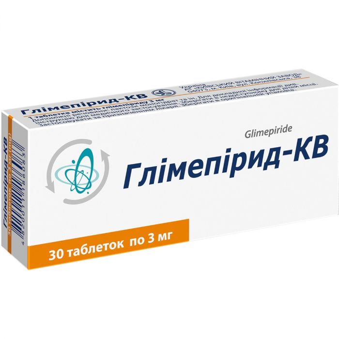Глімепірид-КВ 3 мг таблетки №30 ADD