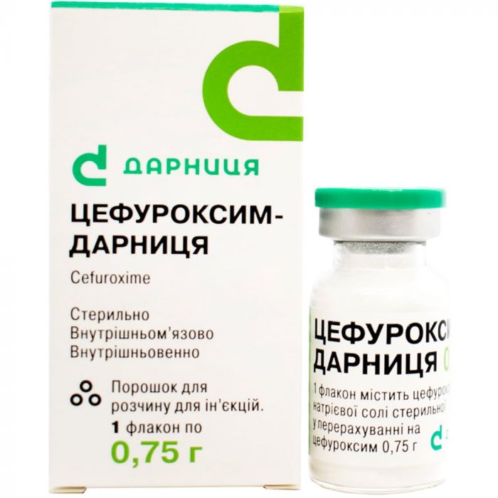 Цефуроксим-Дарниця 750 мг порошок для розчину для ін'єкцій флакон №1 купити