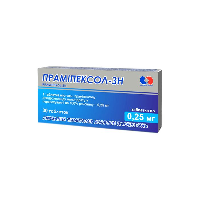 Праміпексол-ЗН 0,25 мг таблетки, 30 шт. в інтернет-аптеці