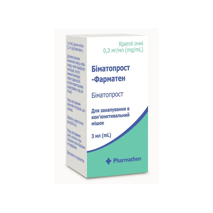 Біматопрост-Фарматен 0,3 мг/мл краплі очні 3 мл фото