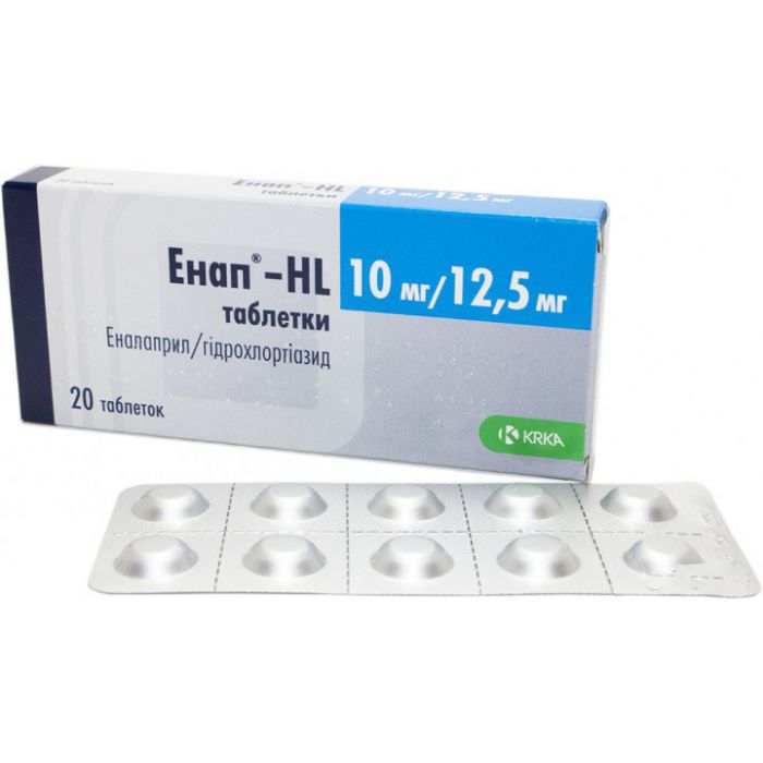 Енап-HL 10 мг/12,5 мг таблетки №20  ціна