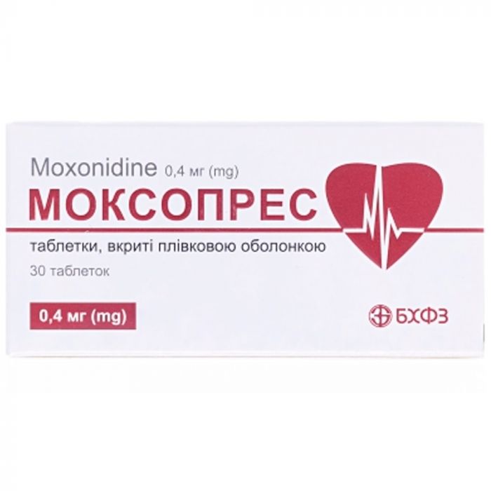 Моксопрес 0,4 мг таблетки №30 ціна