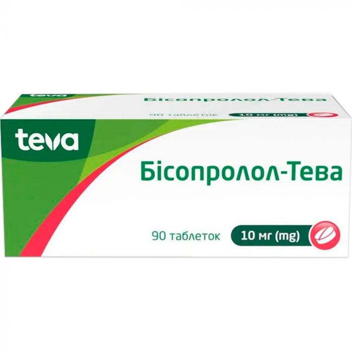 Бісопролол-Тева 10 мг таблетки №90 фото