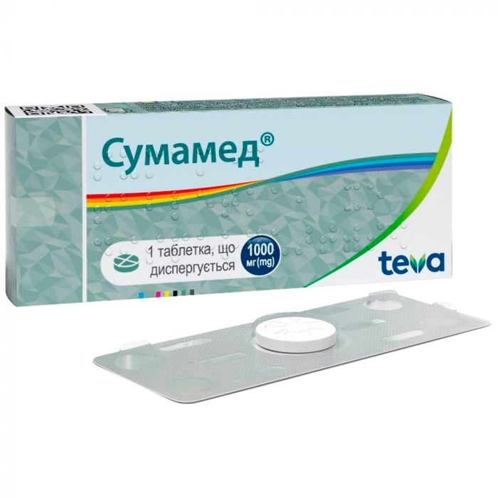 Сумамед 1000 мг таблетки дисперг №1