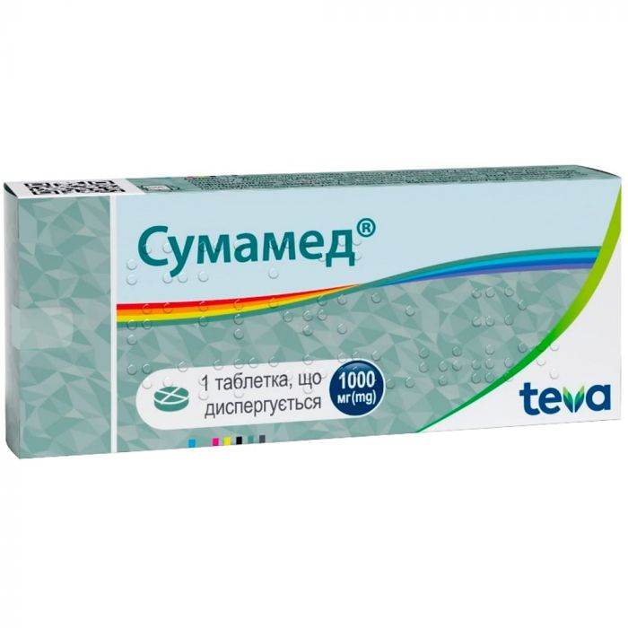 Сумамед 1000 мг таблетки дисперг №1