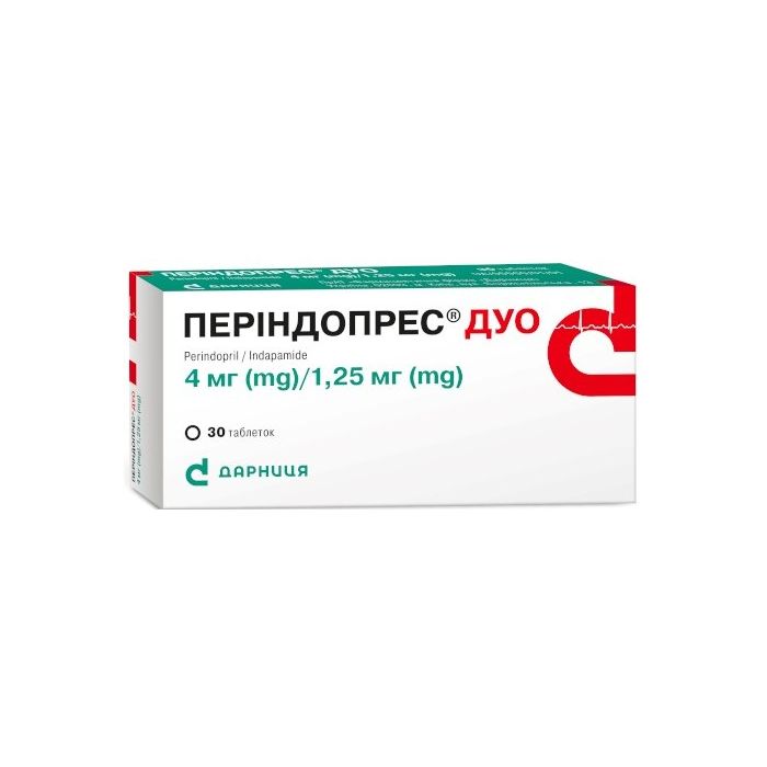 Періндопрес Дуо 4 мг/1,25 мг таблетки №30 ціна