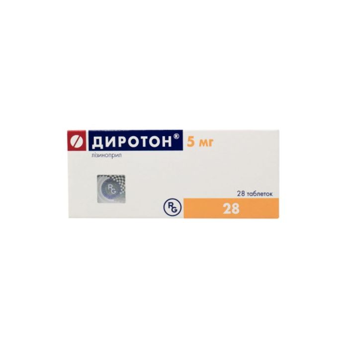 Диротон 5 мг таблетки №28  замовити