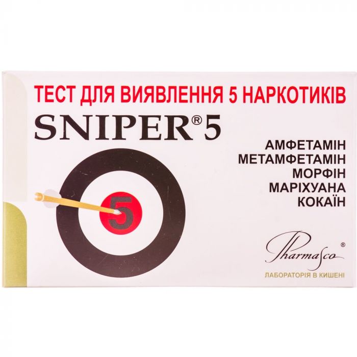 Тест-касета Sniper для визначення 5 наркотиків №1 фото