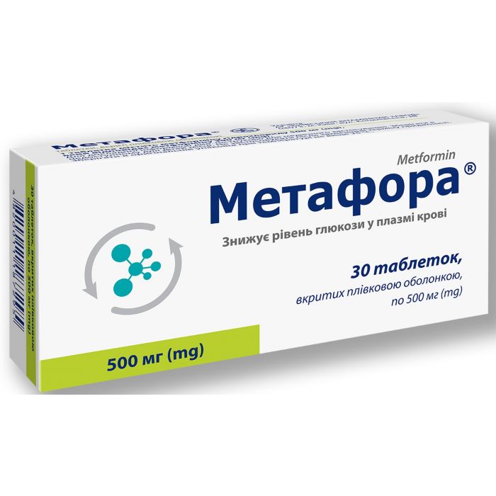 Метафора 500 мг таблетки №30 ціна
