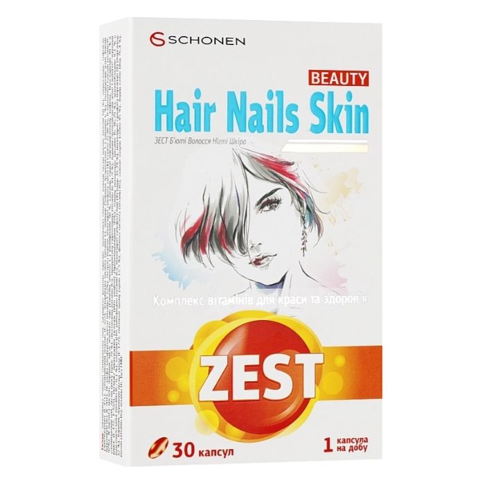 Zest (Зест) Beauty Hair Nails Skin (Б'юті волосся, нігті, шкіра) капсули №30 ціна