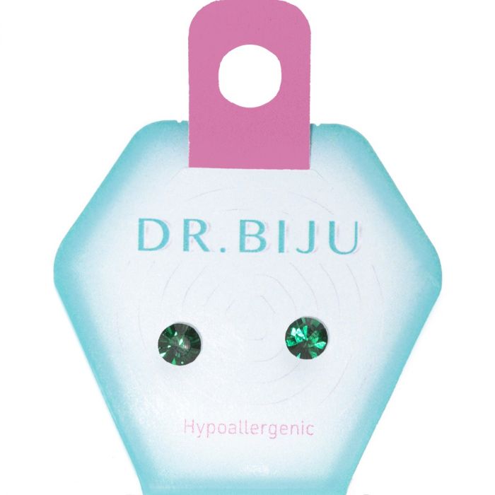 Сережки-голки Dr.Biju Сіріус 5.3 мм Емеральд, дитячі, 1 пара ADD